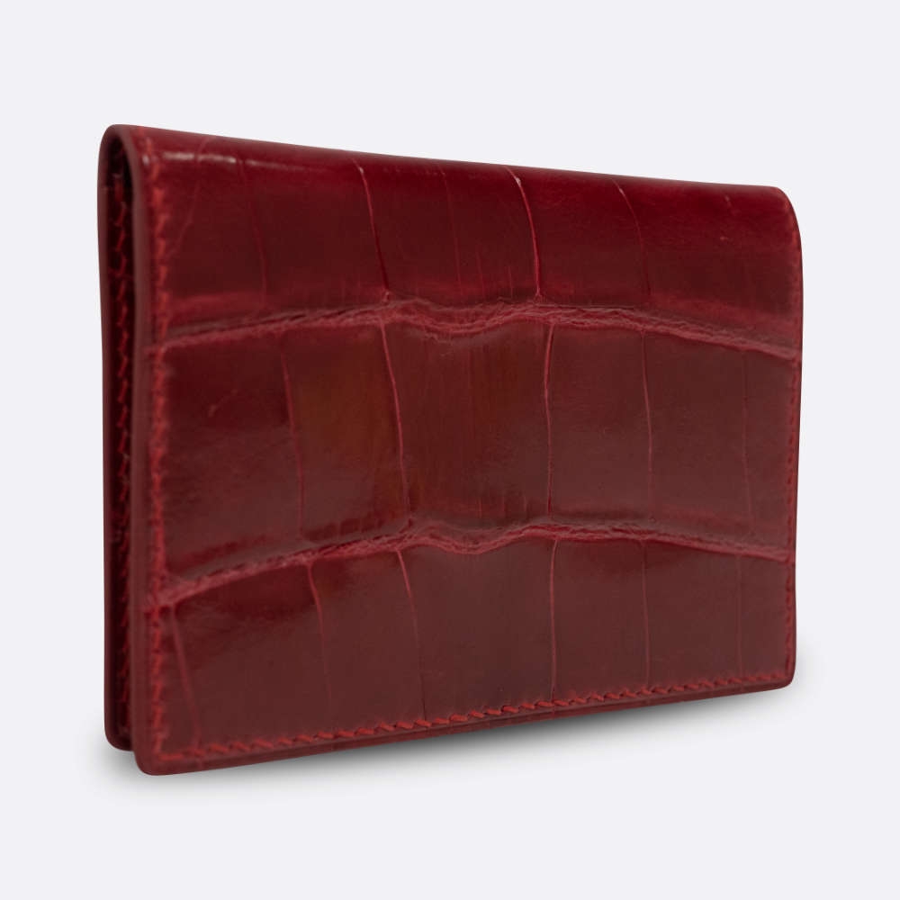 BJL BI - FOLD CARD HOLDER ROUGE ALLIGATOR
