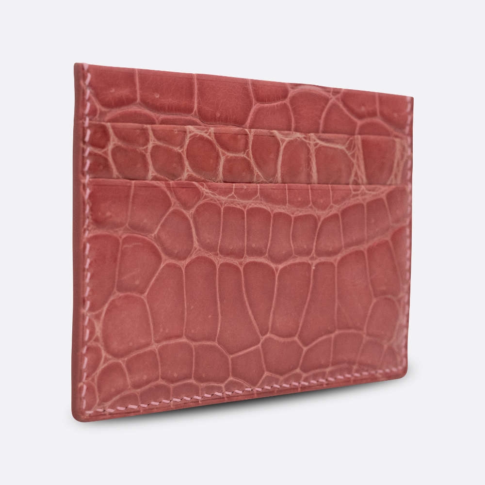 BJL CARD HOLDER BLUSH CROCODILE