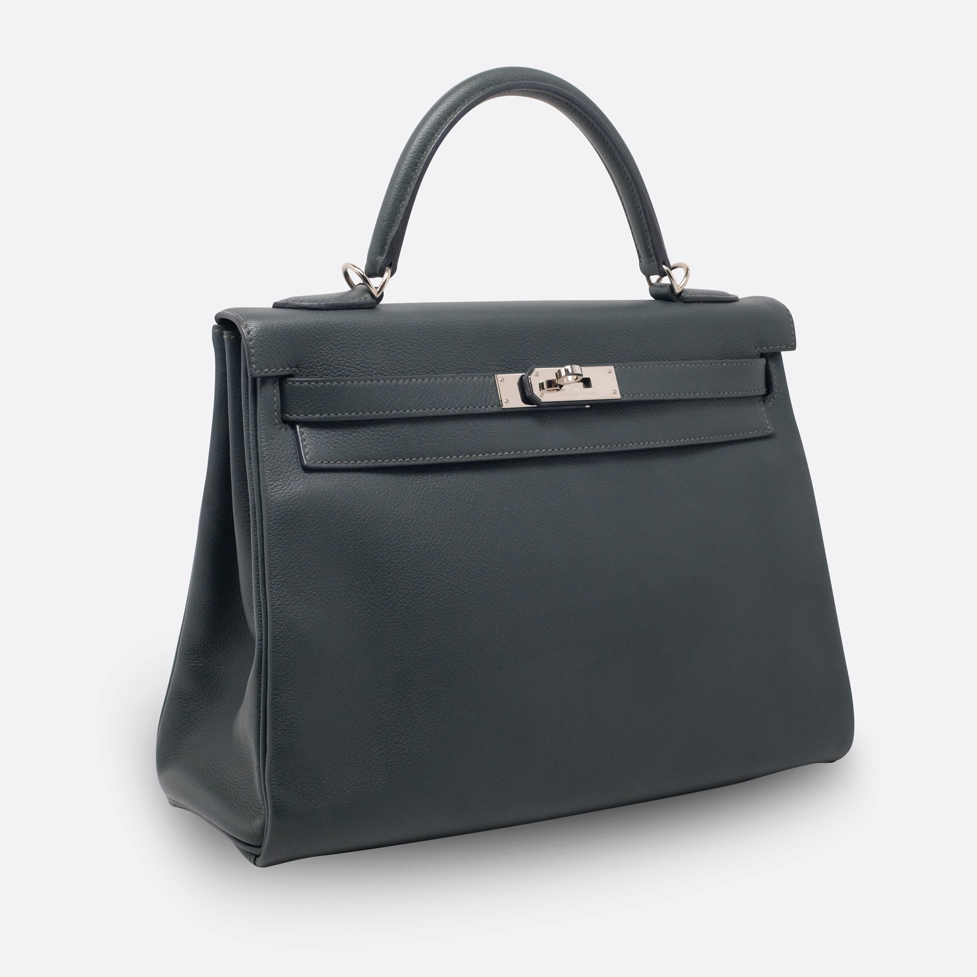 HERMES KELLY RETOURNE 32 VERT TITIEN EVERCOLOR