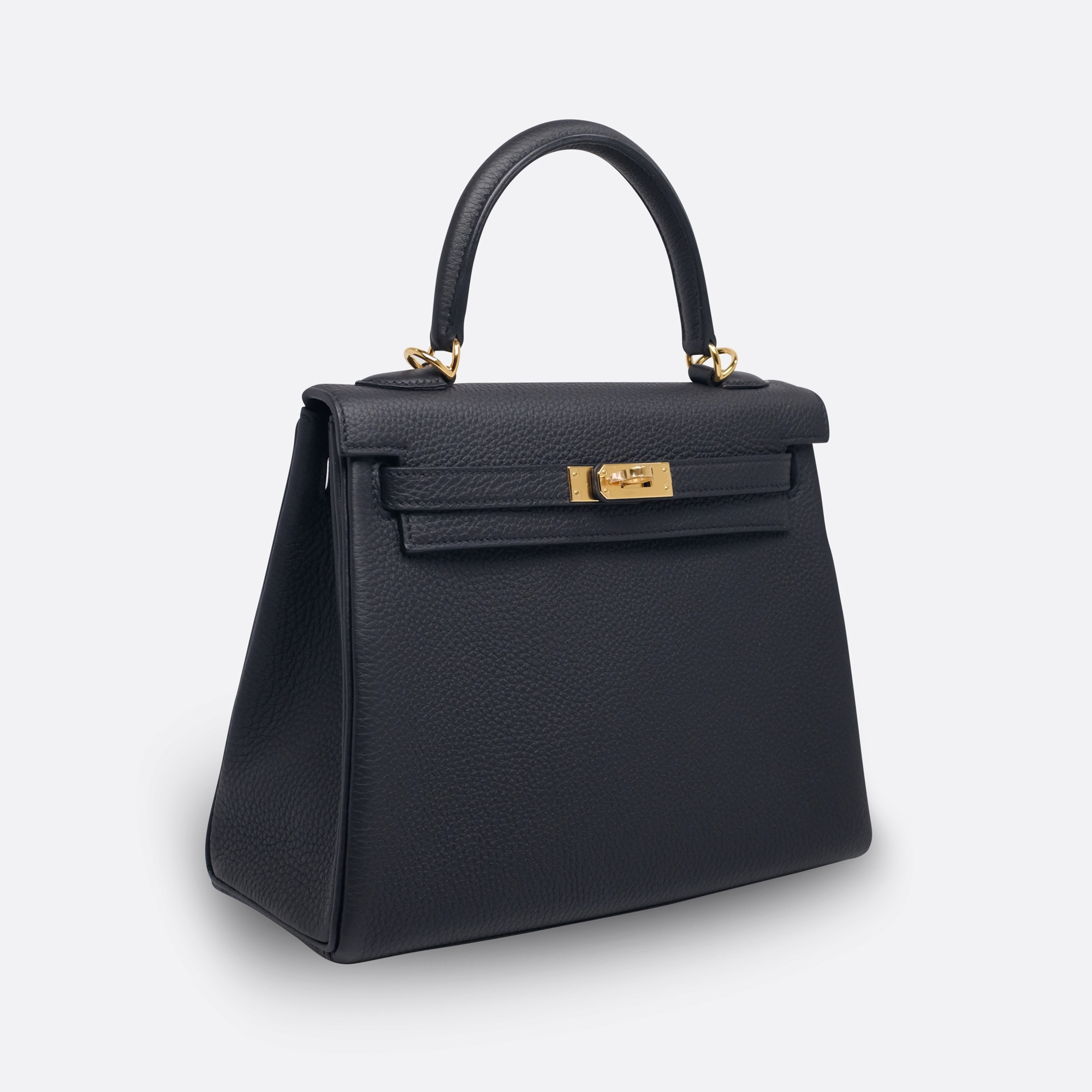 HERMES KELLY RETOURNE 25 BLACK TOGO