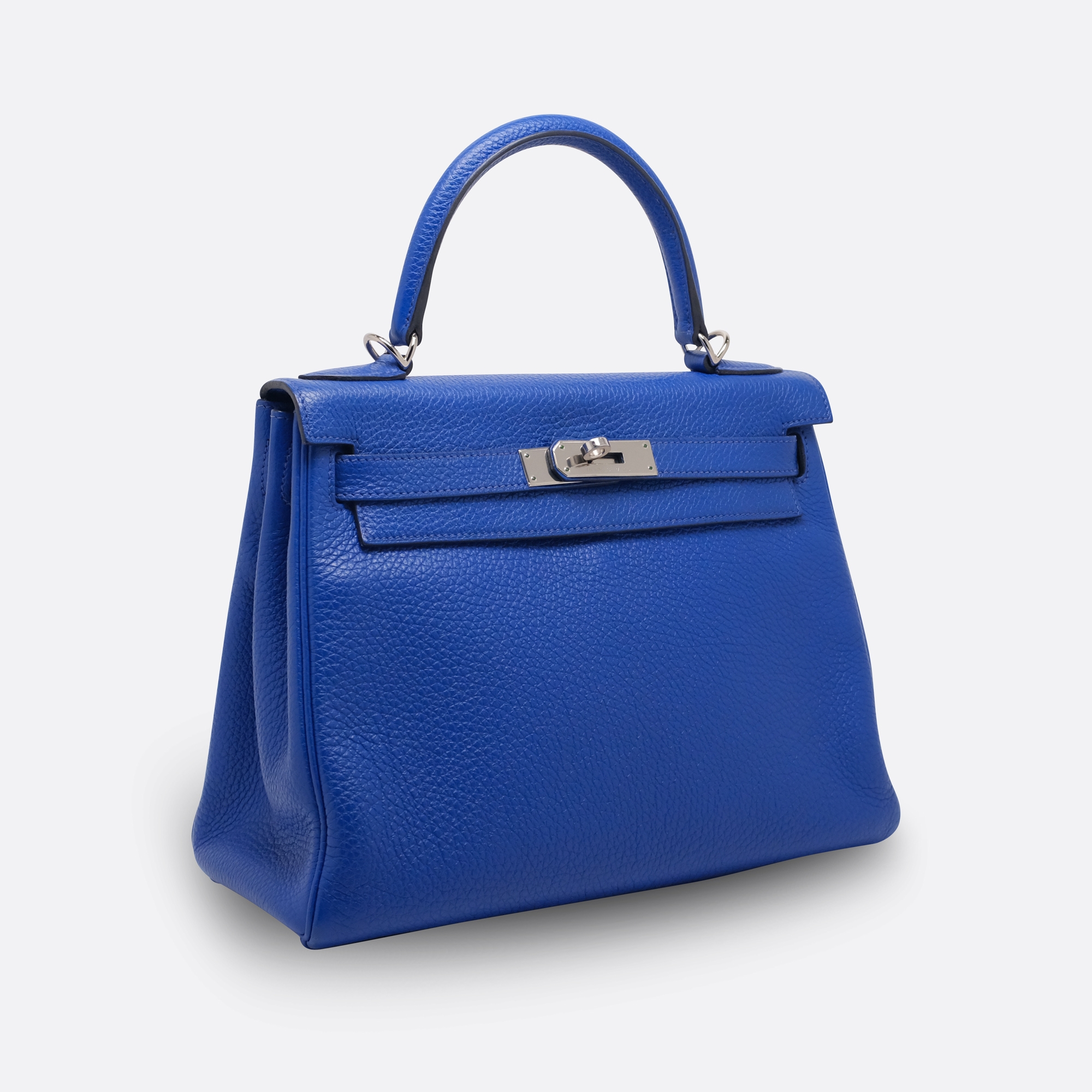 HERMES KELLY RETOURNE 28 BLEU ELECTRIQUE TOGO