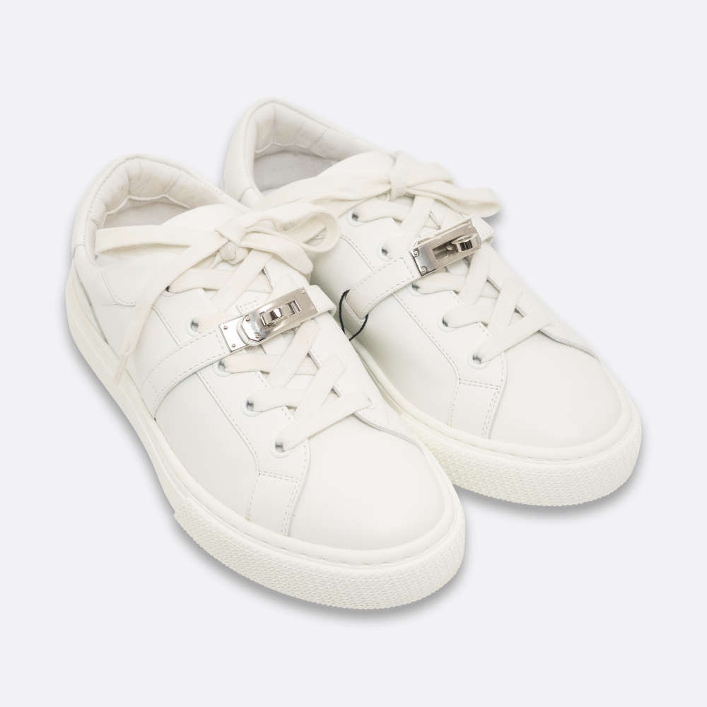 HERMES SNEAKERS 36 WHITE CALF