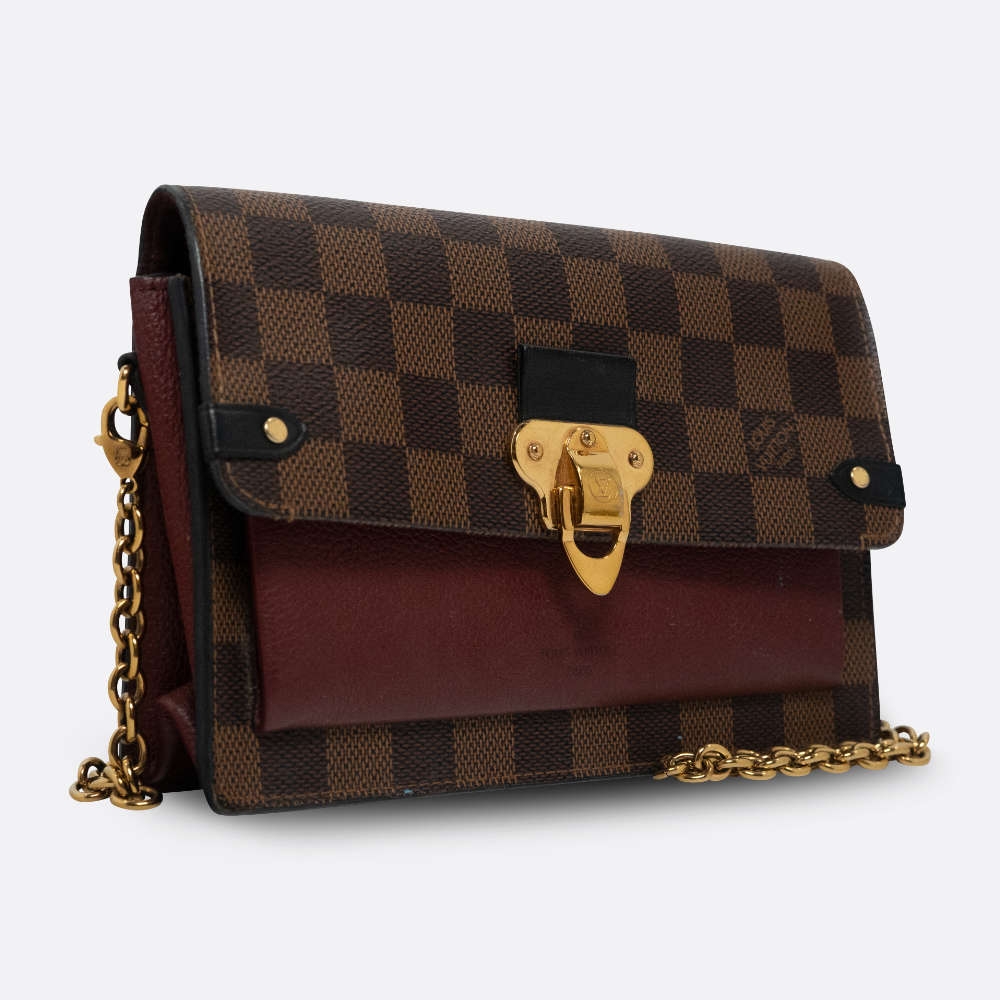 LOUIS VUITTON VAVIN WALLET ON CHAIN 19 EBENE DAMIER