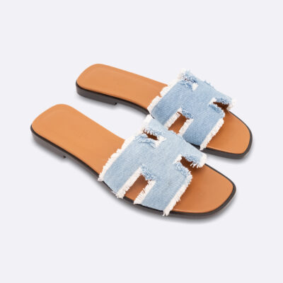 HERMES ORAN EU 36.5 BLEU DENIM