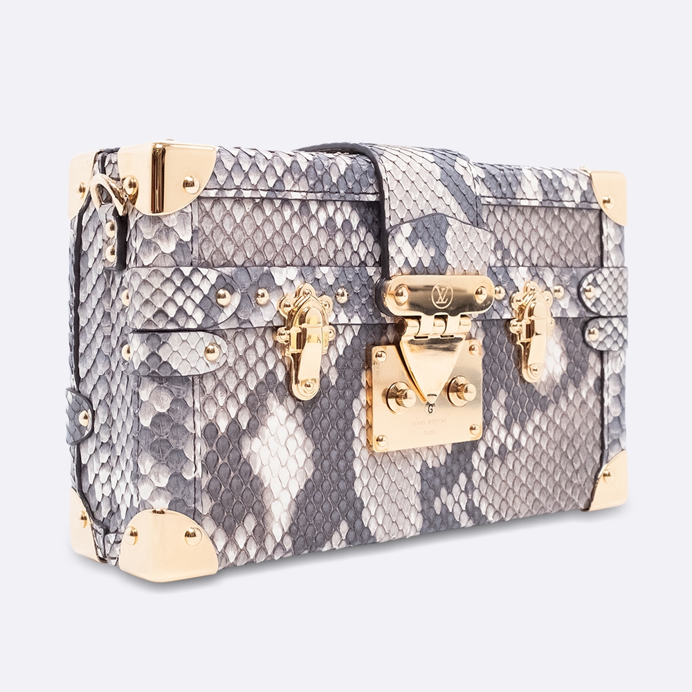 LOUIS VUITTON PETITE MALLE BEIGE PYTHON