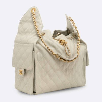 CHANEL CHANEL 25 MEDIUM GREY CAVIAR