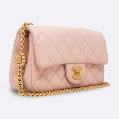 CHANEL FLAP BAG MINI PINK LAMBSKIN