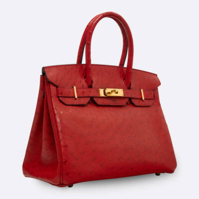 HERMES BIRKIN 30 ROUGE VIF OSTRICH