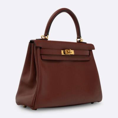 HERMES KELLY RETOURNE 25 ROUGE H SWIFT