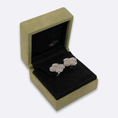 VAN CLEEF AND ARPELS MAGIC ALHAMBRA EARRINGS WHITE 18K WHITE GOLD